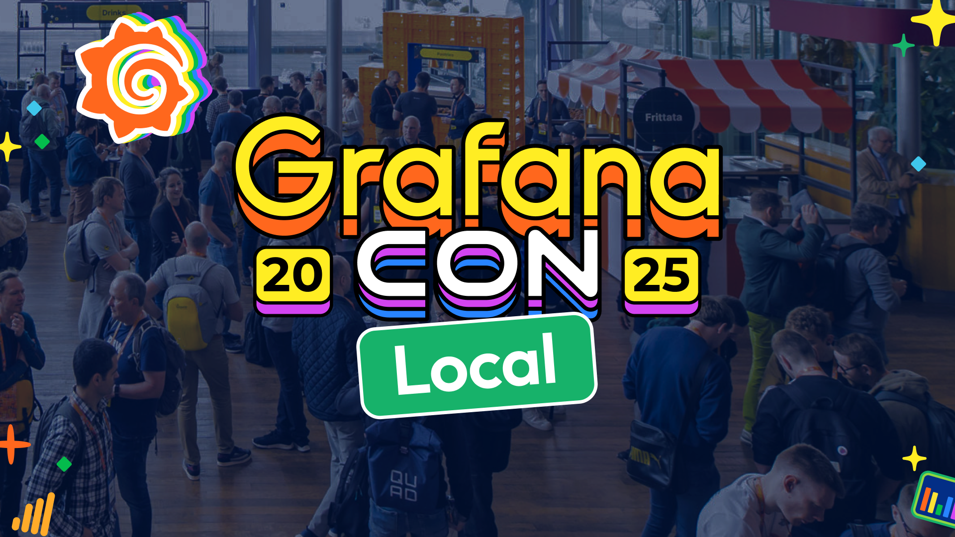 Graphic illustration for GrafanaCON Locals 2025